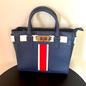 ALDO Red White and Blue Purse/Handbag. Attachable chain to make crossbody.
